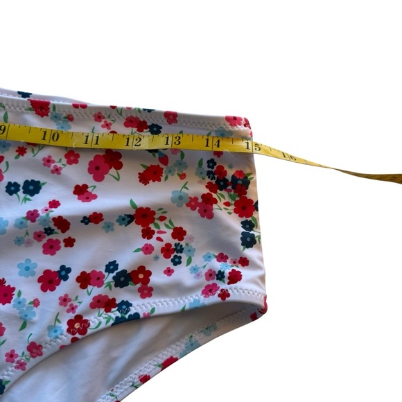 Beachsissi Swim Bikini Bottom Womens Size L White Floral Tropical Beach Vacation - Picture 5 of 7